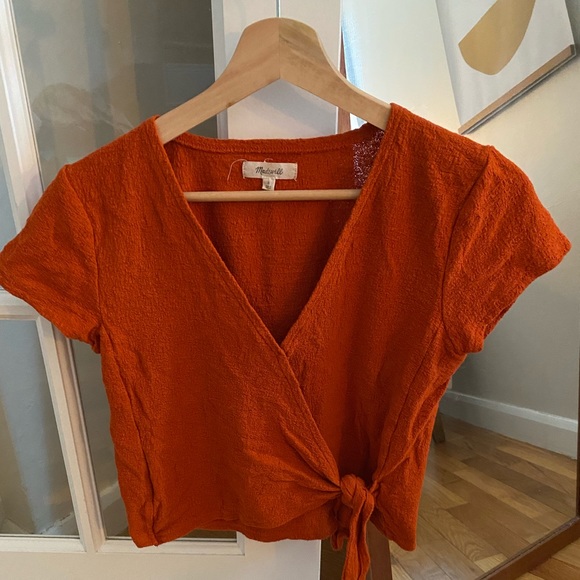 Madewell Texture & Thread Wrap-Tie Top - Picture 2 of 3